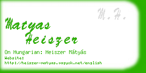 matyas heiszer business card
