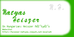 matyas heiszer business card